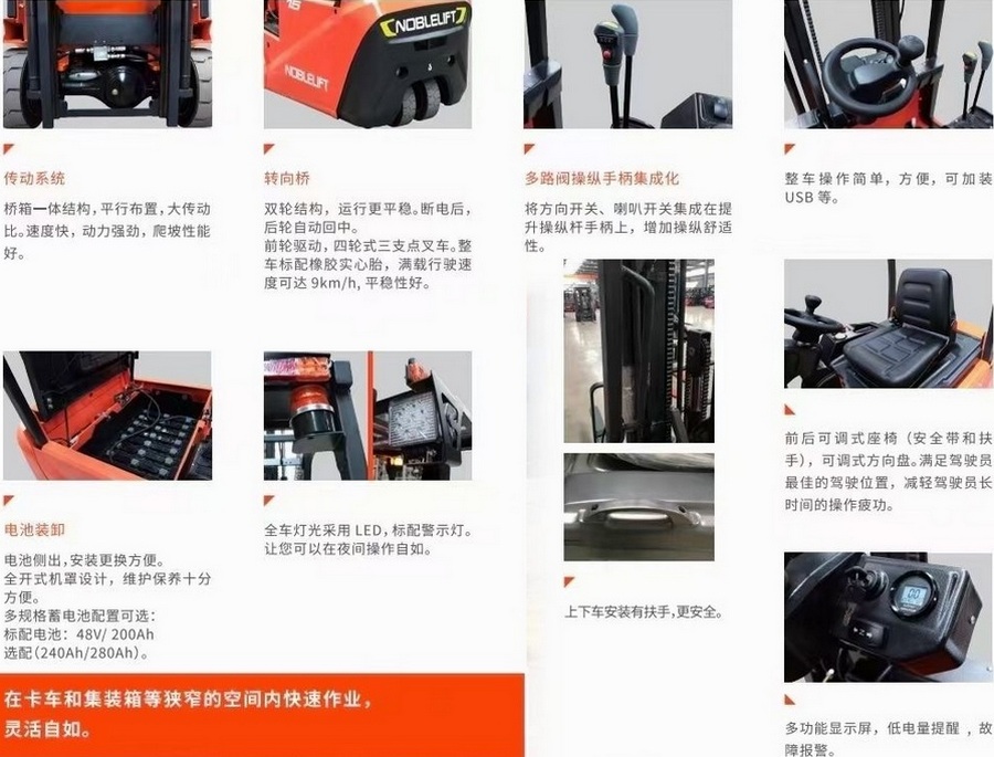 FE3R15E諾力1.5噸三支點(diǎn)平衡重式叉車(chē)